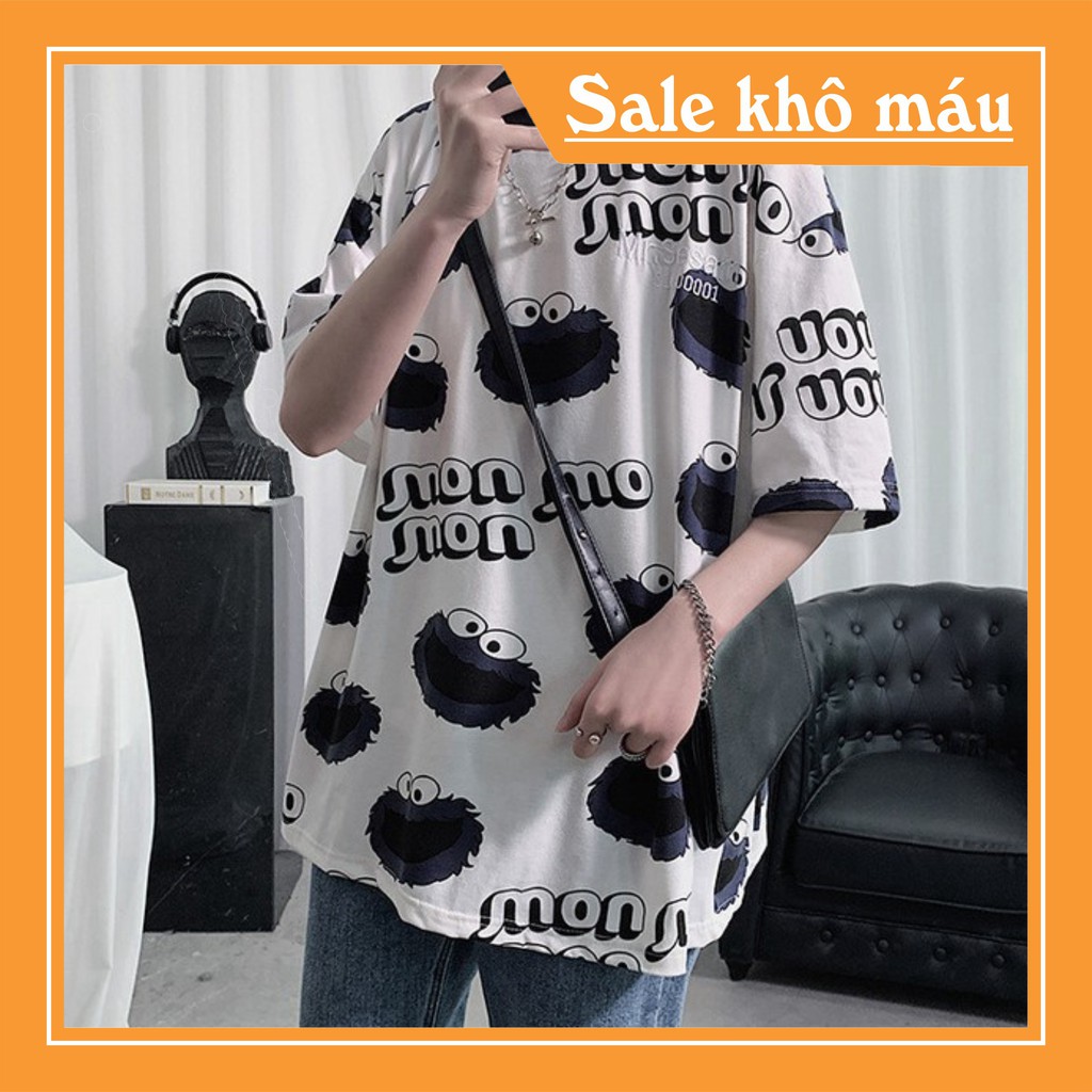 Áo thun tay lỡ unisex form rộng Mon Mon phong cách ulzzang siêu hot | BigBuy360 - bigbuy360.vn