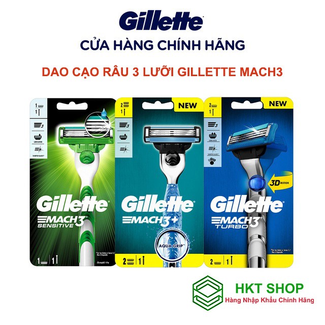 Cán/Dao cạo râu 3 lưỡi Gillette Mach3 - HKT Shop