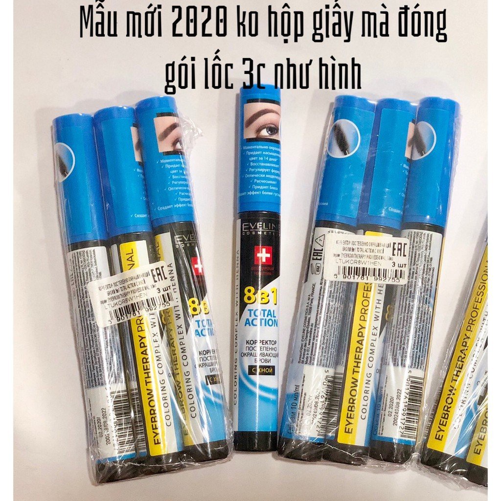 Dưỡng Mày Eveline 8B1 Nuôi Dưỡng Chân Mày Dày Và Rậm Total Action Eyebrow  - Cây 10ml