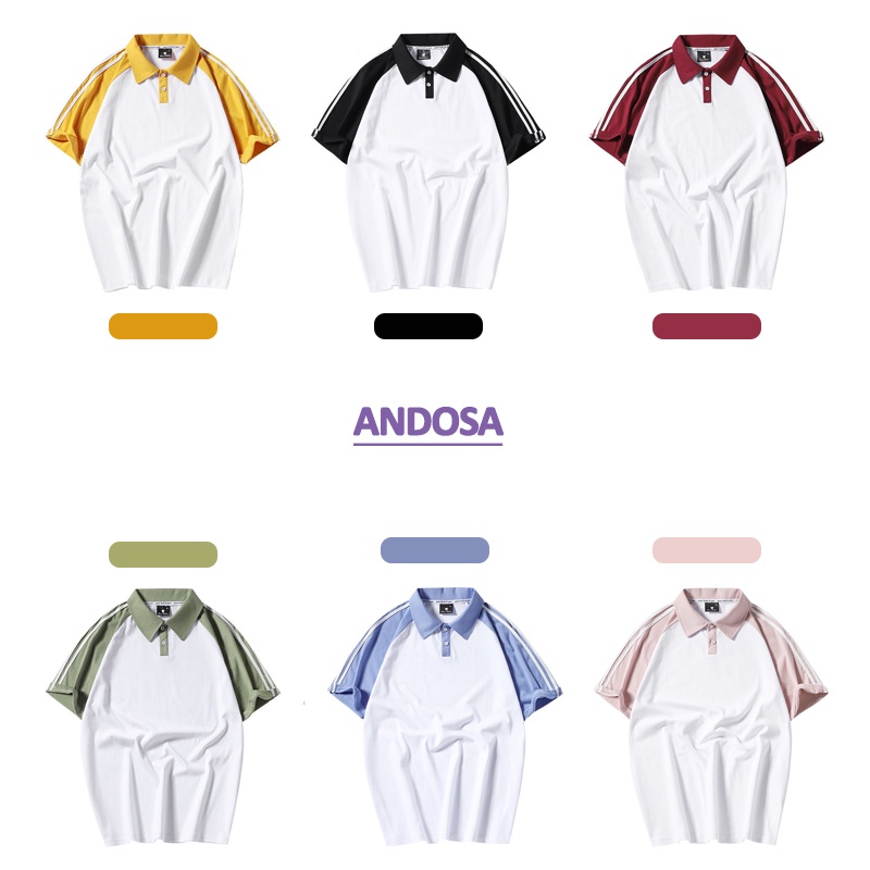 Áo polo nam nữ đẹp unisex cổ bẻ form rộng tay lỡ hàng Quảng Châu ANDOSA PL08