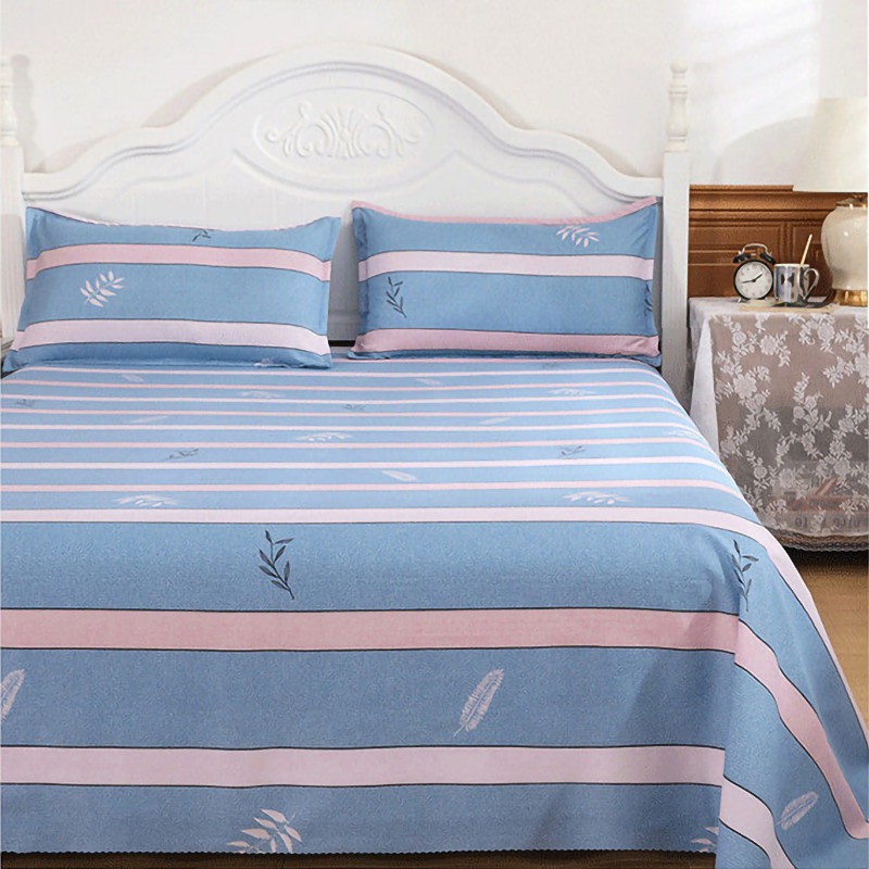 Bonenjoy 1 pc 100% Cotton Bed Tấm đơn Kích thước đơn Trẻ em Khăn trải giường Pure Cotton Xám Trái tim In Đôi Top Top Stars King Sheets