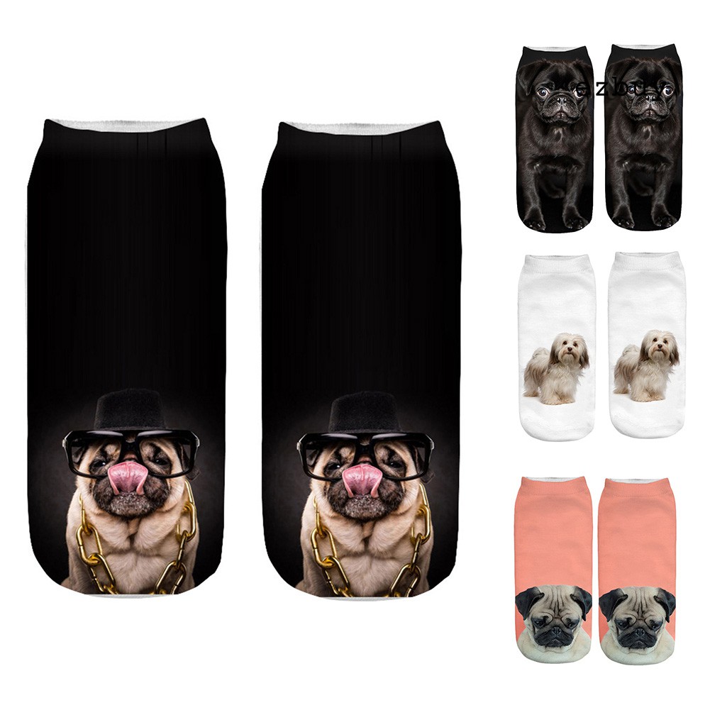 Vớ Cổ Ngắn In Hình Chó 3d Cho Nam Và Nữ