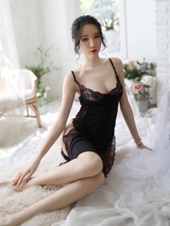 [QQ#016] Đầm ngủ 2 dây xẻ tà