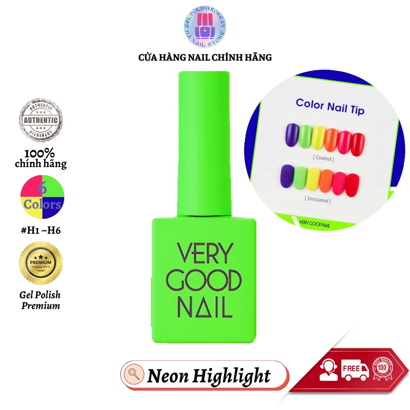 Sơn Gel cao cấp Hàn quốc Tông màu Neon Very good Nail chính hãng Chọn màu Set HighLight Collection 10ml [1 sản phẩm]