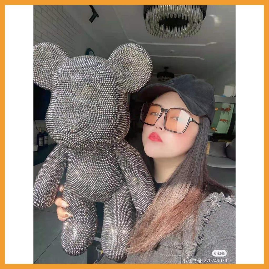 Gấu đính đá Bearbrick handmade size 18cm - cao cấp cho mọi lứa tuổi
