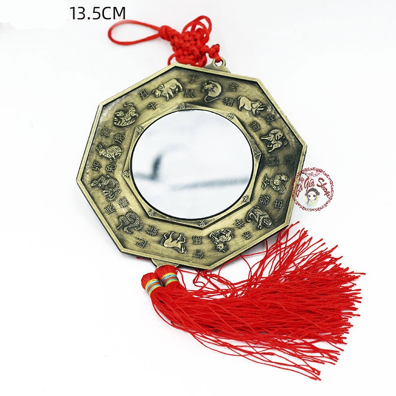 Gương bát quái phẳng vật dụng trang trí may mắn
