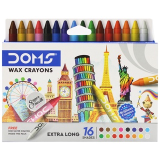 Hộp 16 bút sáp màu extra long - doms 3449