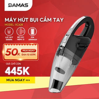 Máy Hút Bụi Cầm Tay Không Dây Damas XC628 Chính hãng - Máy hút bụi ô tô và giường nệm, công suất 120W - UniMart