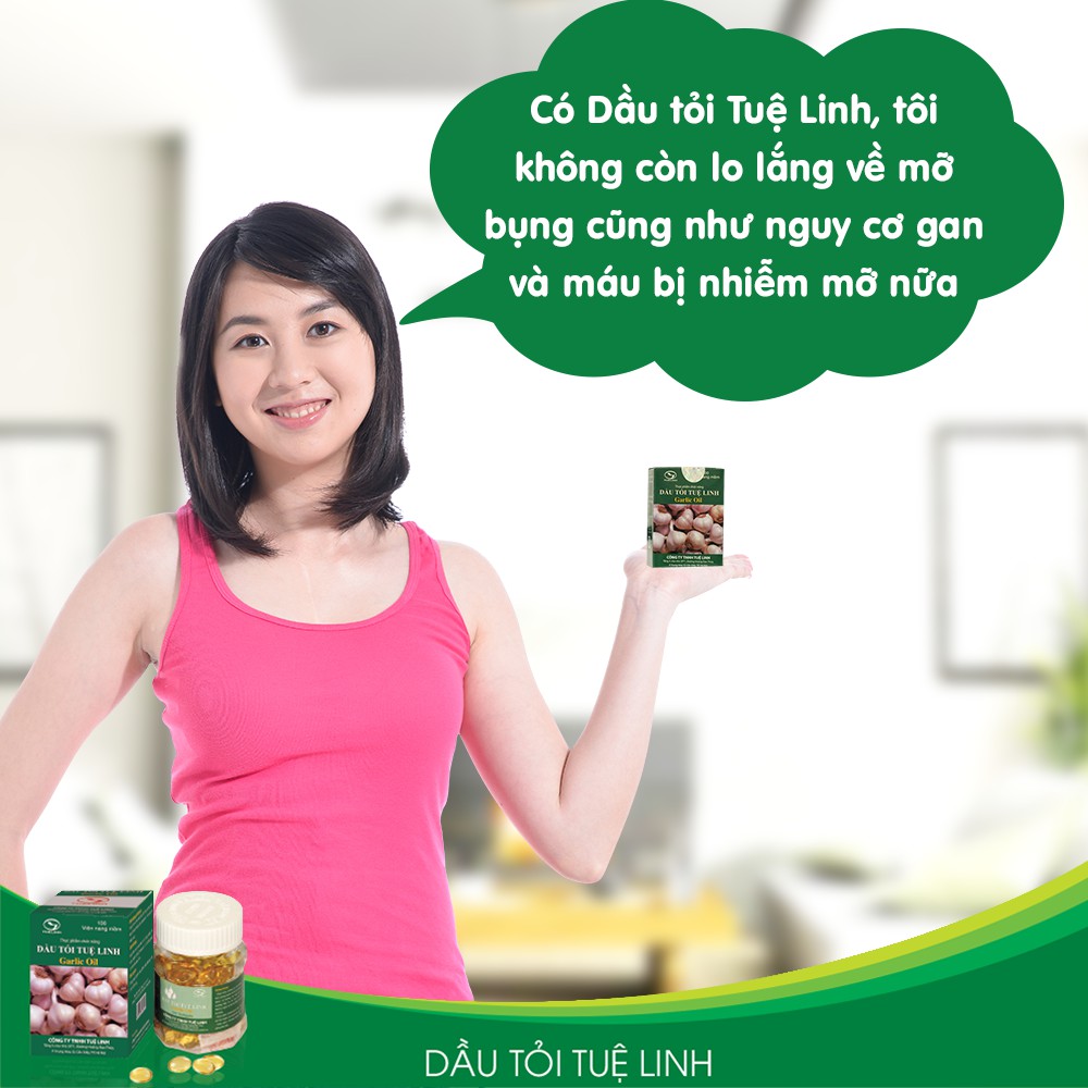 Dầu tỏi Tuệ Linh (Garlic Oil) - Kiểm soát mỡ máu, giảm nguy cơ xơ vữa động mạch vành, tăng cường sức đề kháng cơ thể