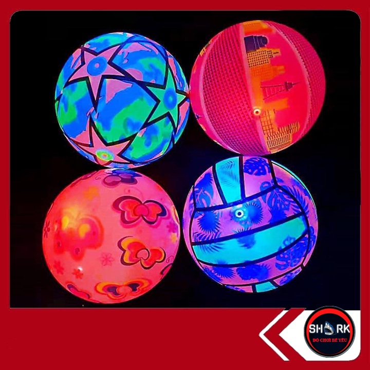 Đồ chơi bóng phát sáng loại to - banh bóng đá mềm đèn LED nhấp nháy cho bé