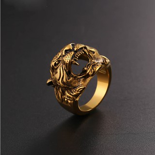 Nhẫn Đầu Hổ Mạ Vàng n14