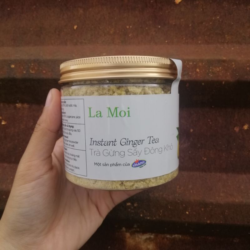 Trà gừng mía mật ong sấy đông khô 200g La Moi Vinamit Trà gừng thơm ngon ngọt thanh tốt cho hệ tiêu hóa