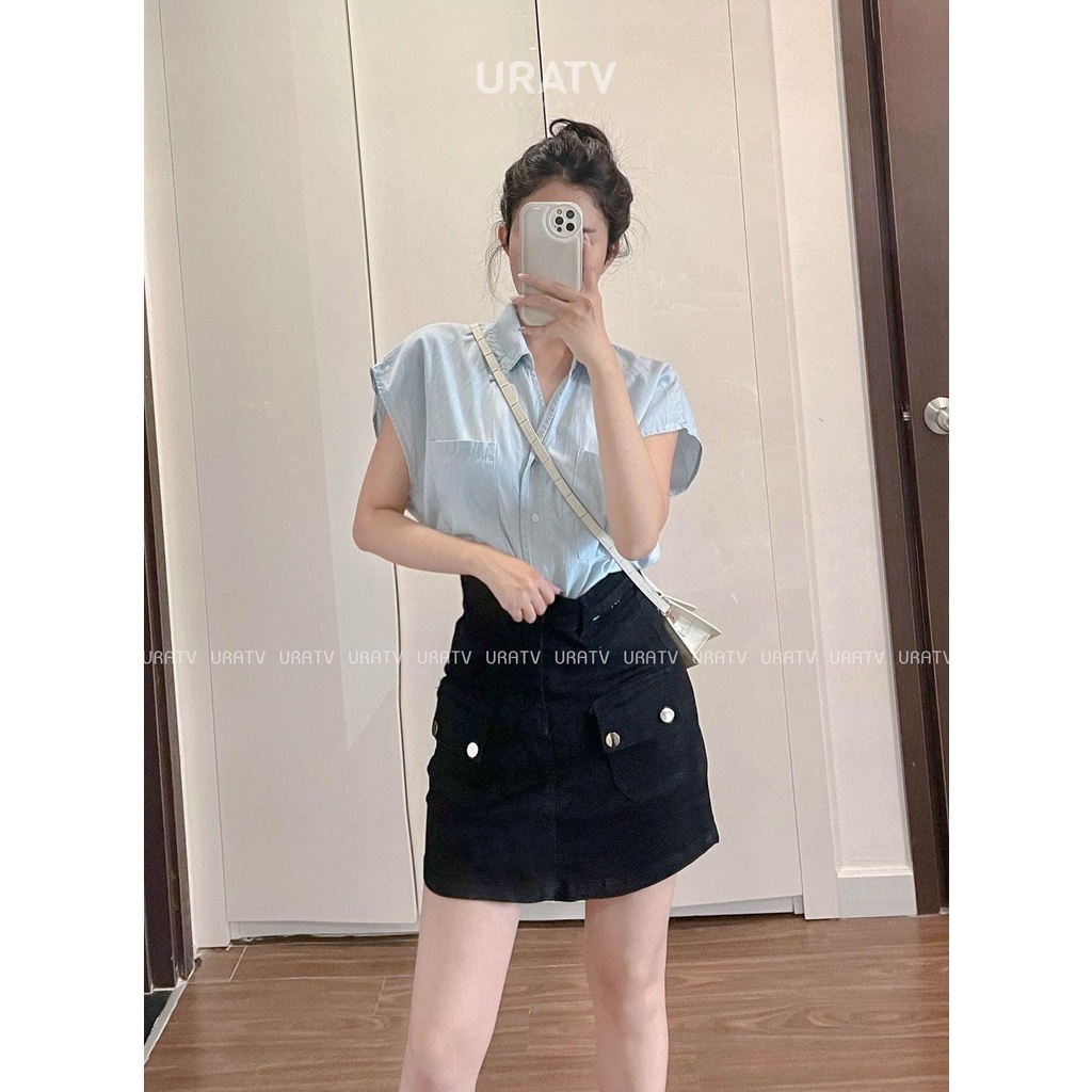 [CÓ SẴN-ẢNH THẬT] Sơ mi sát nách denim