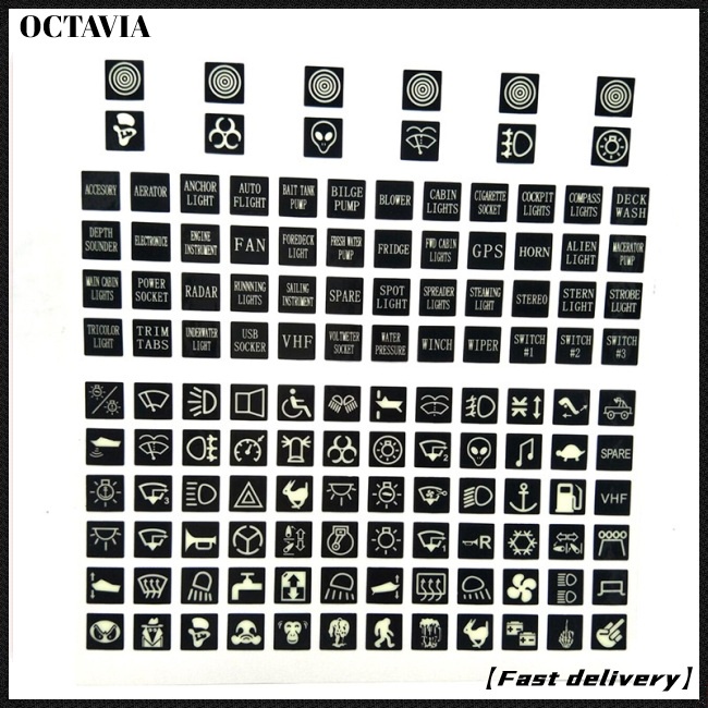 Đề can dạ quang dán bảng điều khiển công tắc xe hơi