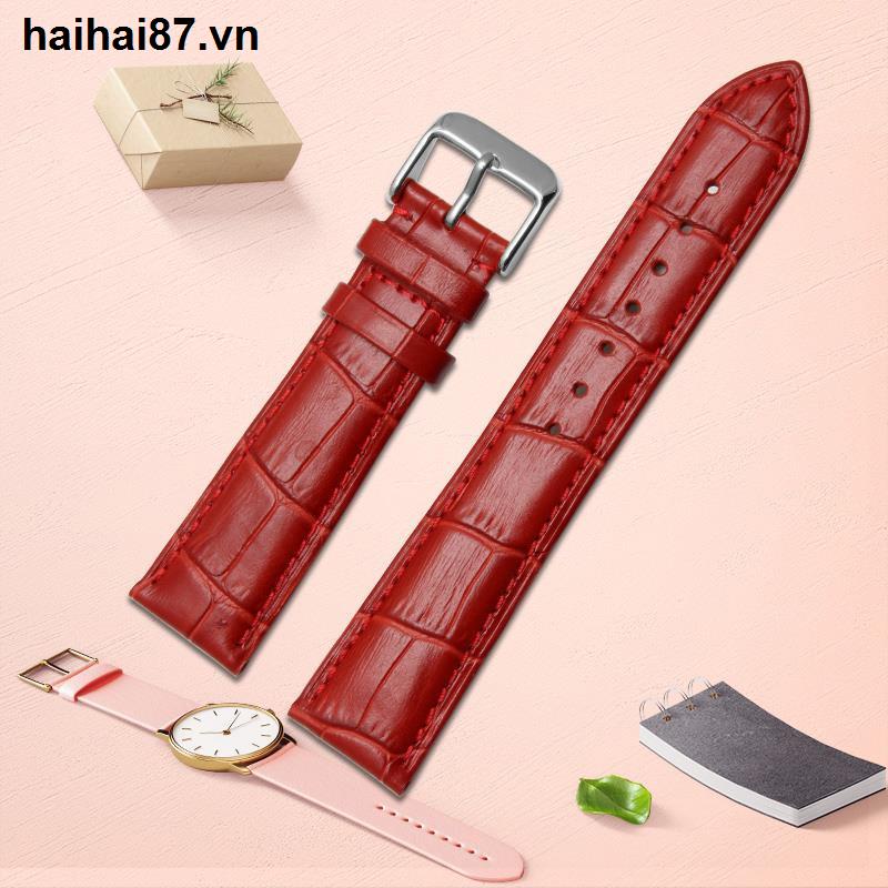 Phù Hợp Vòng Đeo Tay Bằng Da Bò Thật Màu Trắng / Xanh Dương / Đen 16 18 20mm Cho Certina Certina