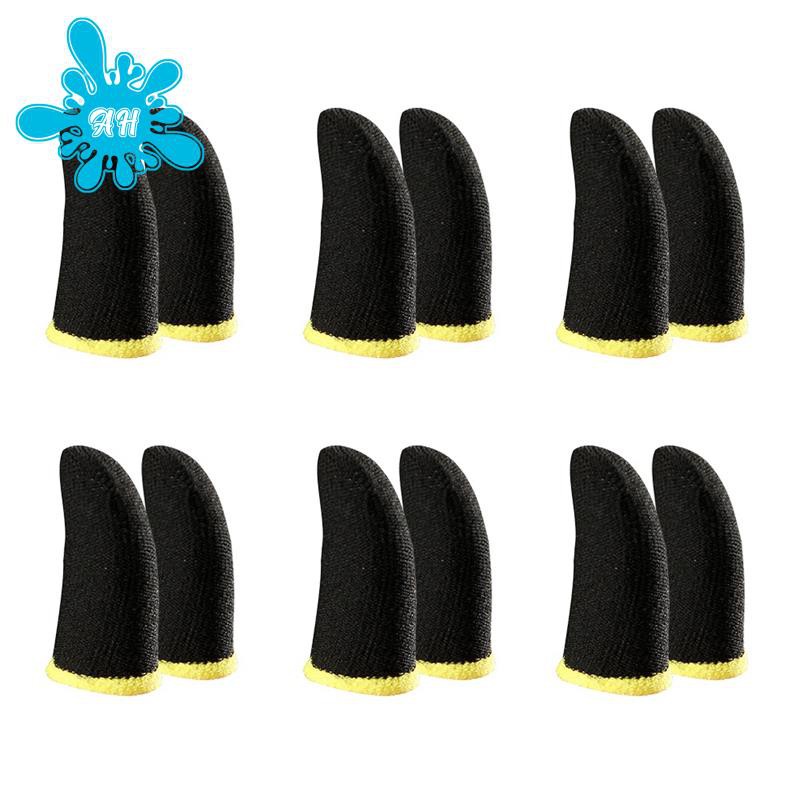 Set 12 Bọc Bảo Vệ Ngón Tay Chơi Game Pubg 18 Pin Bằng Sợi Carbon Màu Vàng Và Đen