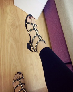 Sandal cao gót đinh tán đế 5cm