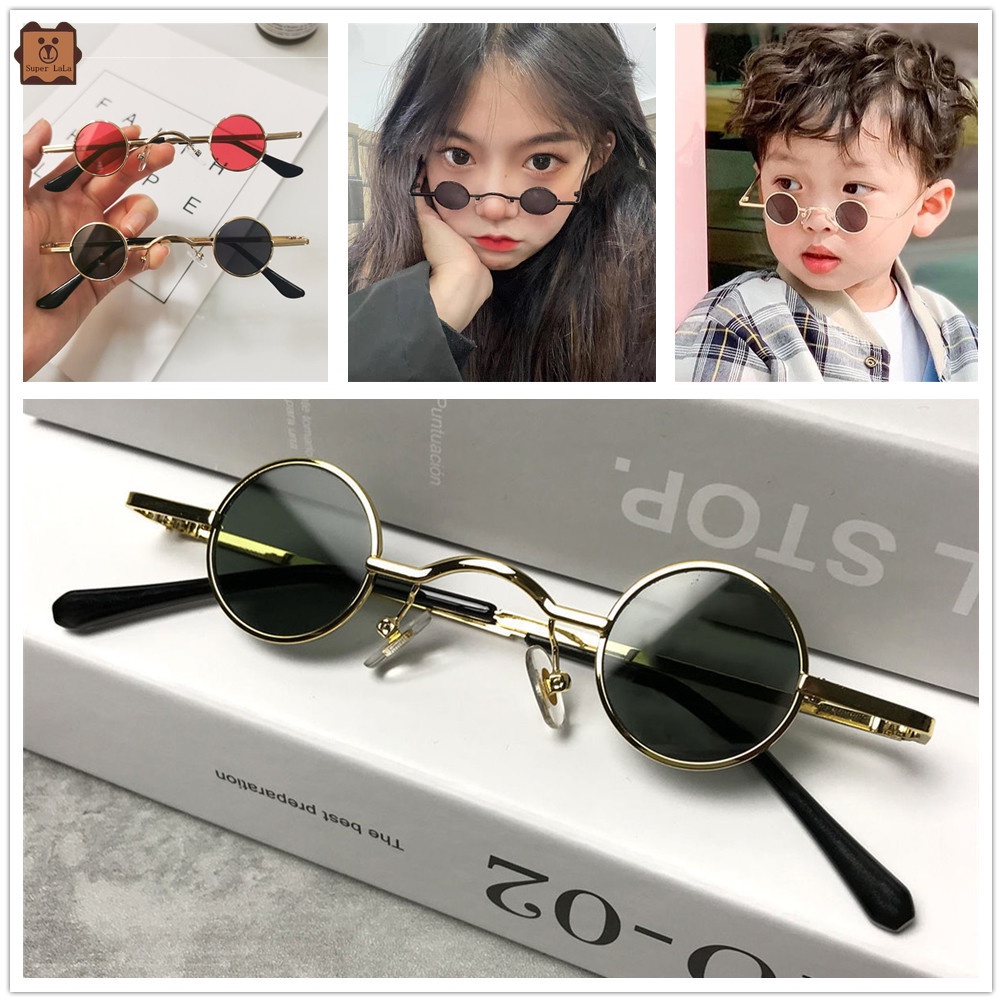 Kính mát gọng tròn mini vui nhộn phong cách hip hop mới