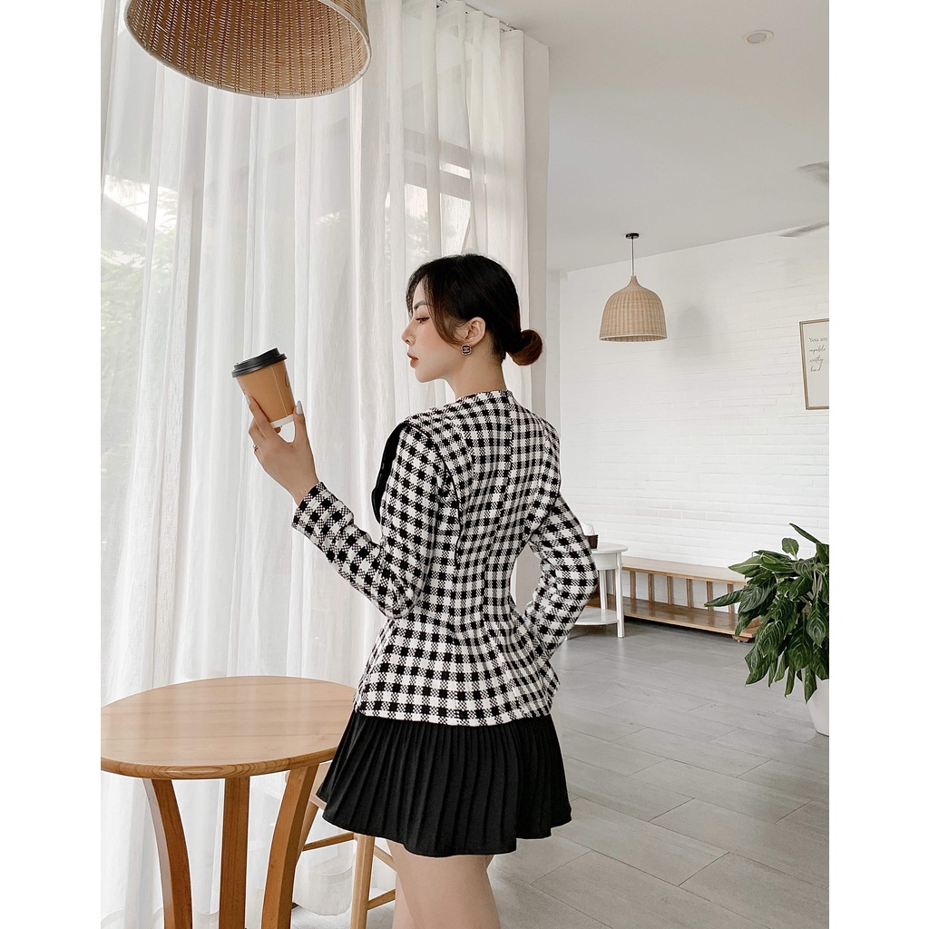  Áo Cecil Tweed Ricci thiết kế chất liệu Tweed caro cao cấp mềm | RICCI OFFICIAL | BigBuy360 - bigbuy360.vn