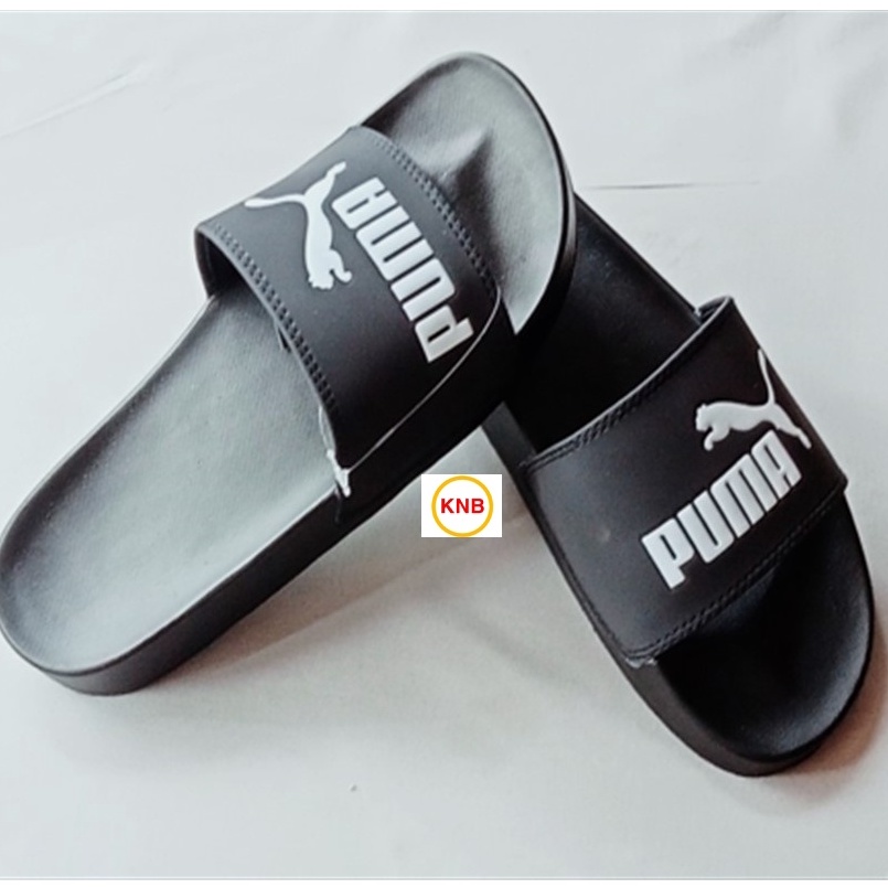 ♥️ Freeship+Ảnh Thật ♥️ Dép 𝙋𝙐𝙈𝘼 quai ngang nam nữ màu đen chữ in logo trắng