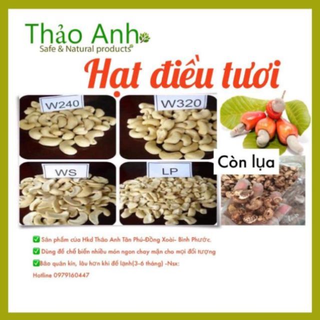 Hạt điều tươi Bình Phước 500gr