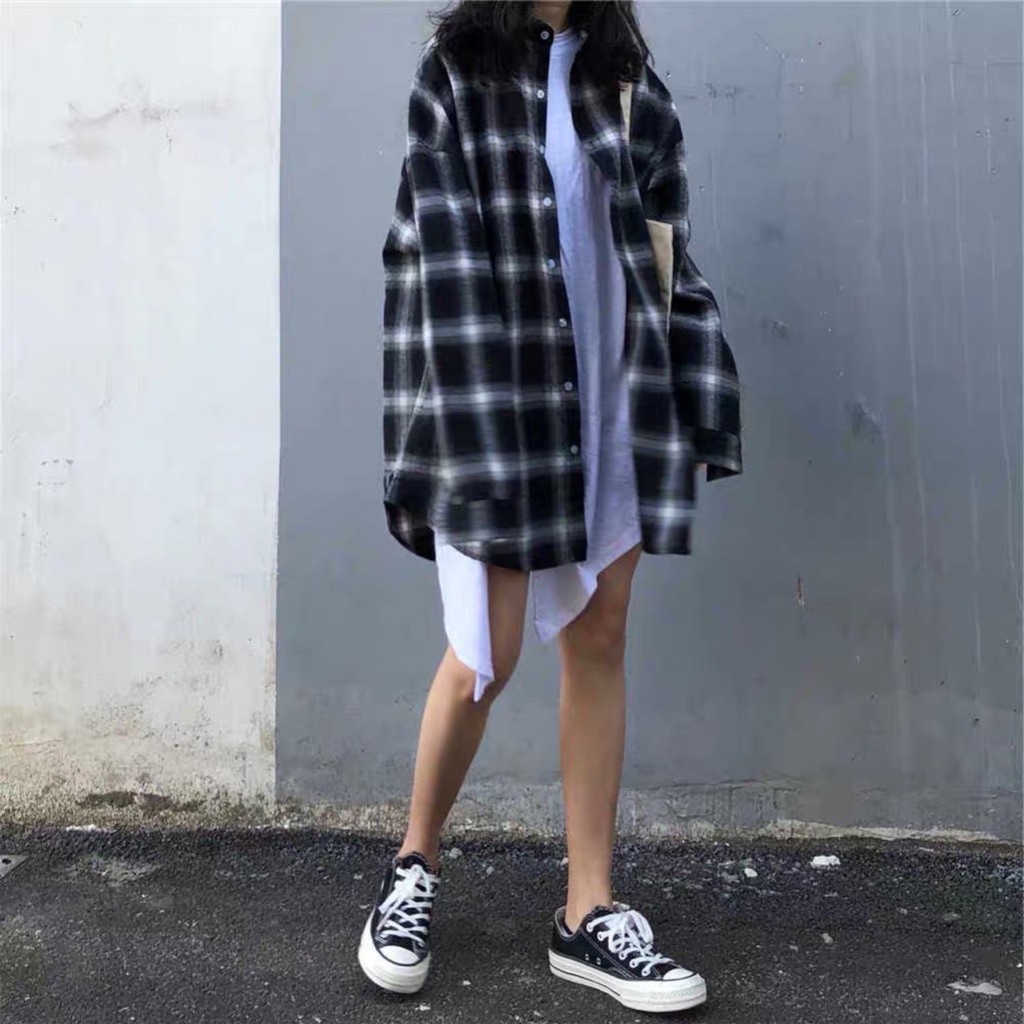 Áo sơ mi carro mẫu form rộng cá tính siêu hot hit