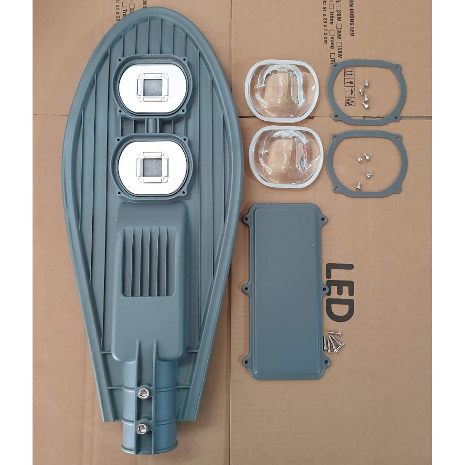 Vỏ đèn đường lá 100W loại 2 mắt led