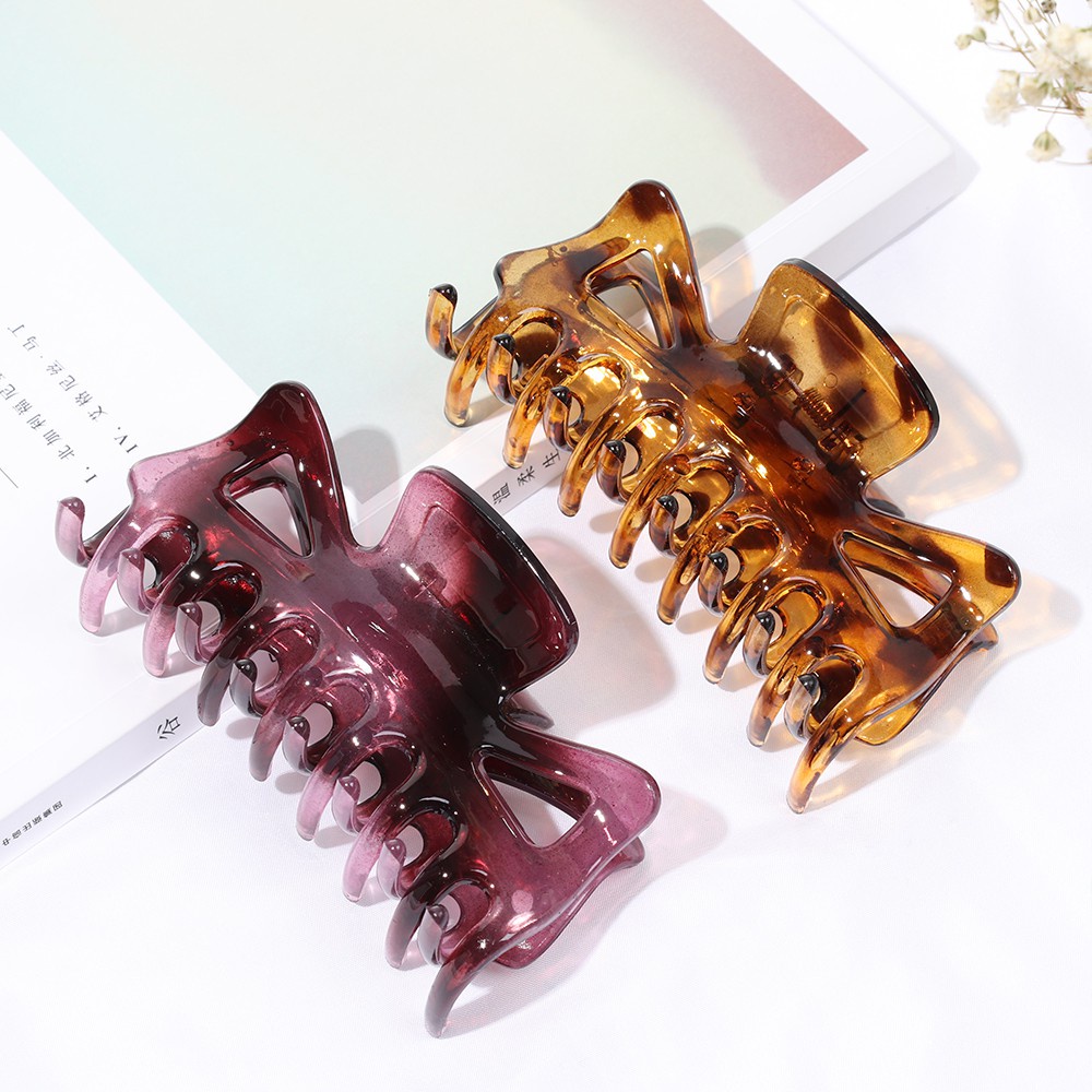💎OKDEALS💎 Hair Accessories Hair Claw Clip Strong Hold Large Hairpins Hair Clamps Leopard Print Fashion Women Girls Acrylic Barrette/Multicolor