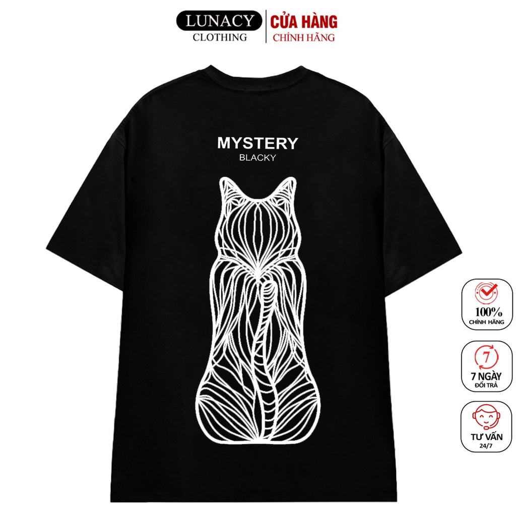 Áo thun tay lỡ MYSTERY phông Unisex nam nữ Cotton oversize form rộng LUNACY