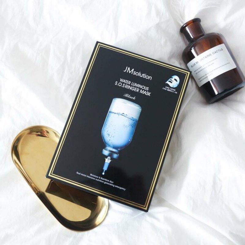 Mặt Nạ Cấp Nước Dưỡng Ẩm Và Làm Dịu Da JMSolution Water Luminous S.O.S Ringer Mask Black 35ml _ JmSolution Chính Hãng
