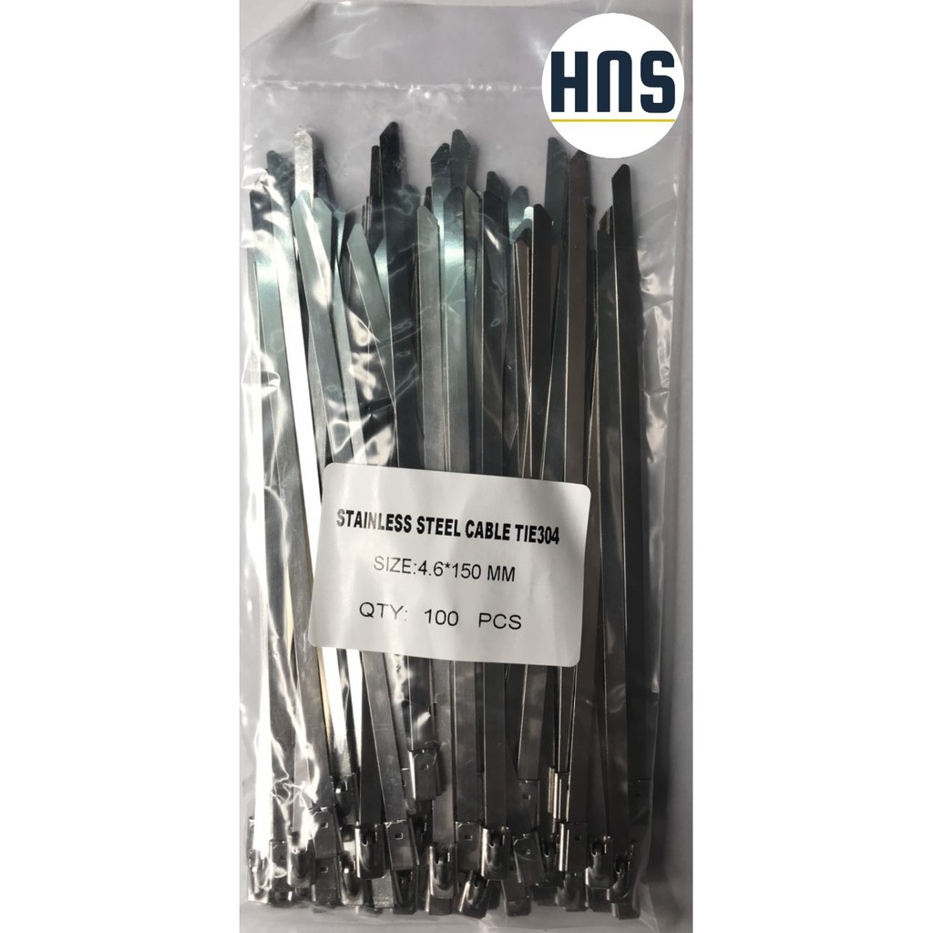 Dây rút inox bịch 100 sợi dài 150,200,250,300,350,400,500mm