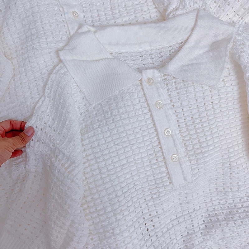 Áo len mỏng kiểu ô vuông