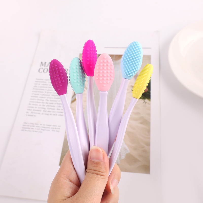 [Hàng mới về] Cọ silicon mềm hai mặt làm sạch mụn đầu đen tẩy tế bào chết cho mũi