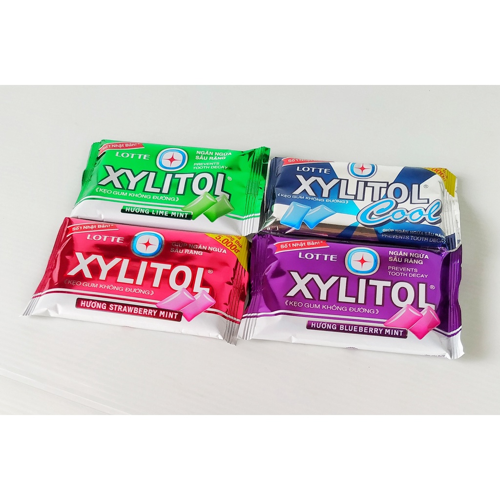 Kẹo cao su không đường Xylitol đủ vị vỉ 11,6g