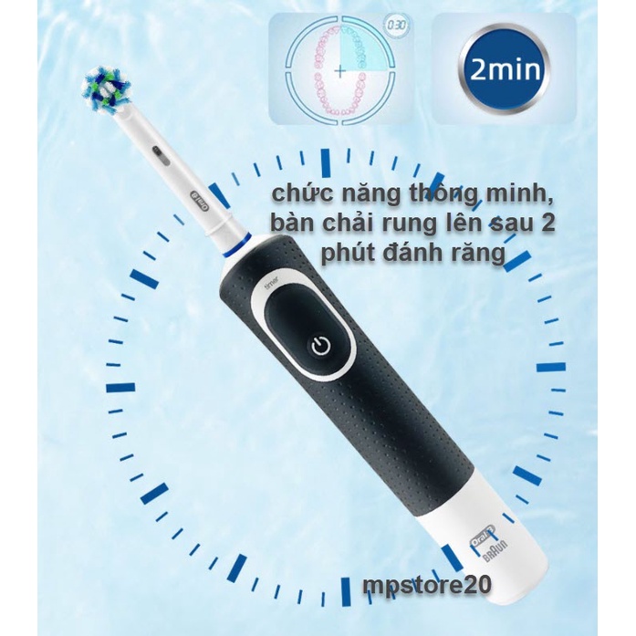 [Hàng chính hãng] Bàn chải điện đánh răng tự động Oral B D100 làm sạch răng, hạn chế viêm nướu