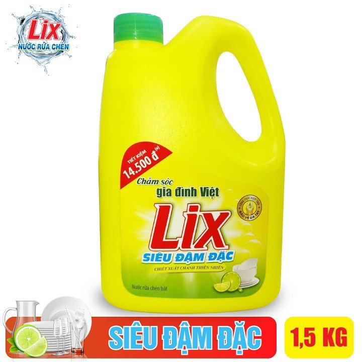 Combo 17-  5 SP LIX gồm 2C Nước Giặt ĐĐ H.Hoa 2Kg +NLS H.Nắng Hạ 1L +N. rửa chén SĐĐ H.Chanh 1.5Kg + Nước Tẩy Toilet 1Kg