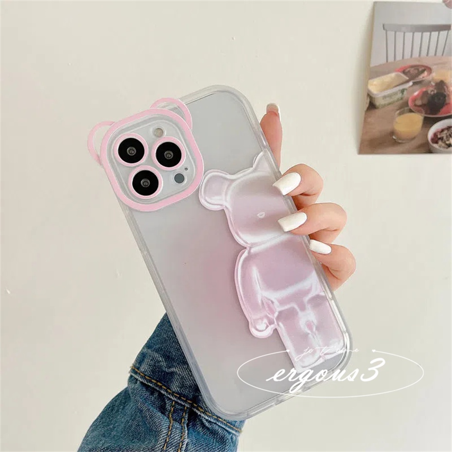 Ốp Điện Thoại Mềm Màu Kẹo Hình Gấu Cho iPhone 14 13 12 11 Pro Max SE2020 X XR Xs Max 7 8 6 6s Plus