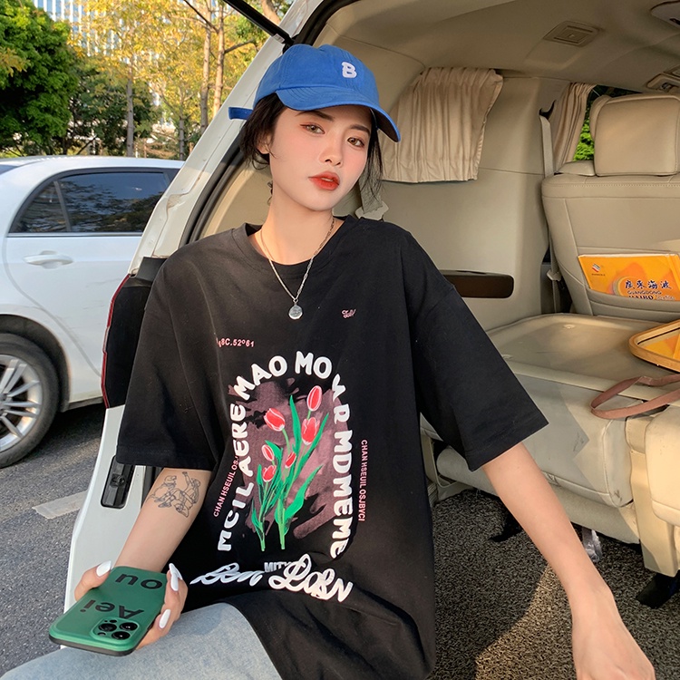 Áo Thun Nữ Ngắn Tay In Hình Thời Trang