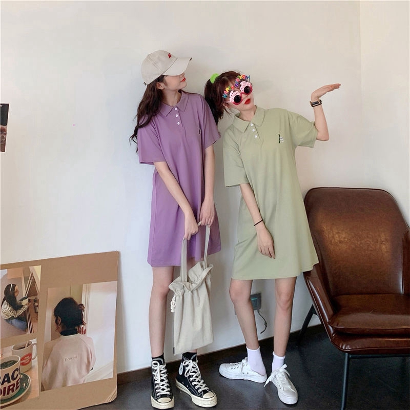 Đầm Thun Polo Ngắn Tay Form Rộng Phong Cách Năng Động Dành Cho Nữ | BigBuy360 - bigbuy360.vn