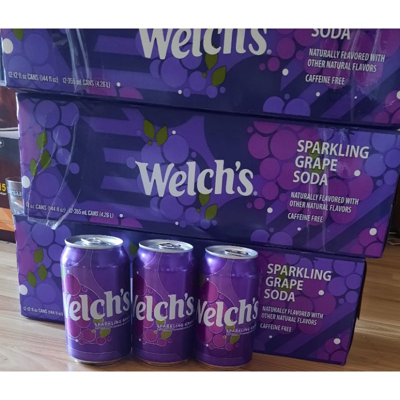 Thùng 12 lon nước ngọt Welch's Nho 355ml Mỹ date 06/2022