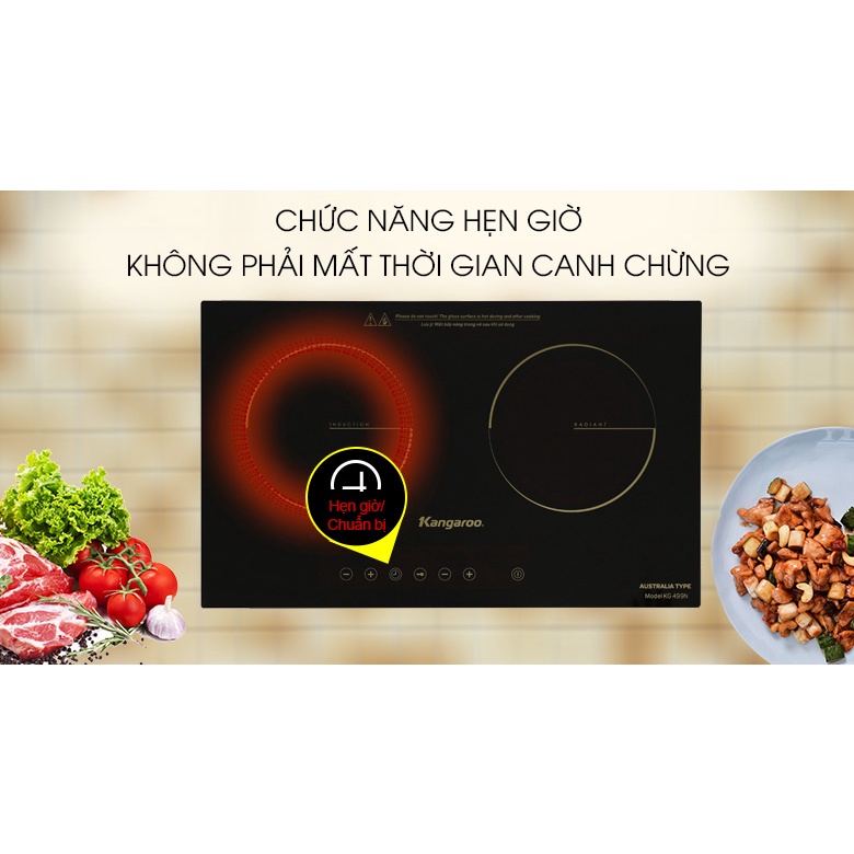 [ Bếp đôi điện từ hồng ngoại Kangaroo KG499N