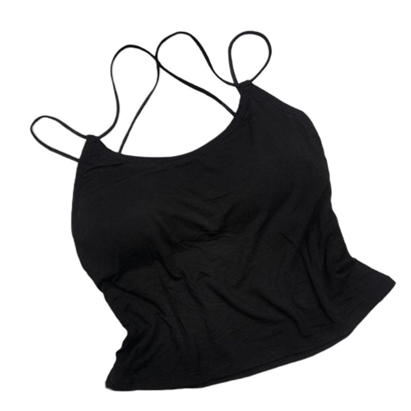 Áo Tank Top Sát Nách Dây Chéo Lưng Có Mút Đệm Thời Trang Quyến Rũ Cho Nữ