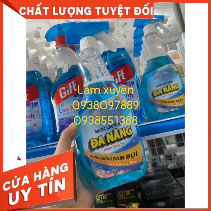 [FREESHIP] Nước lau kính, nước xịt kiếng đa năng hương hoa Karanz 520ml, sử dụng bè mặt nhựa, kiếng, gạch, gỗ