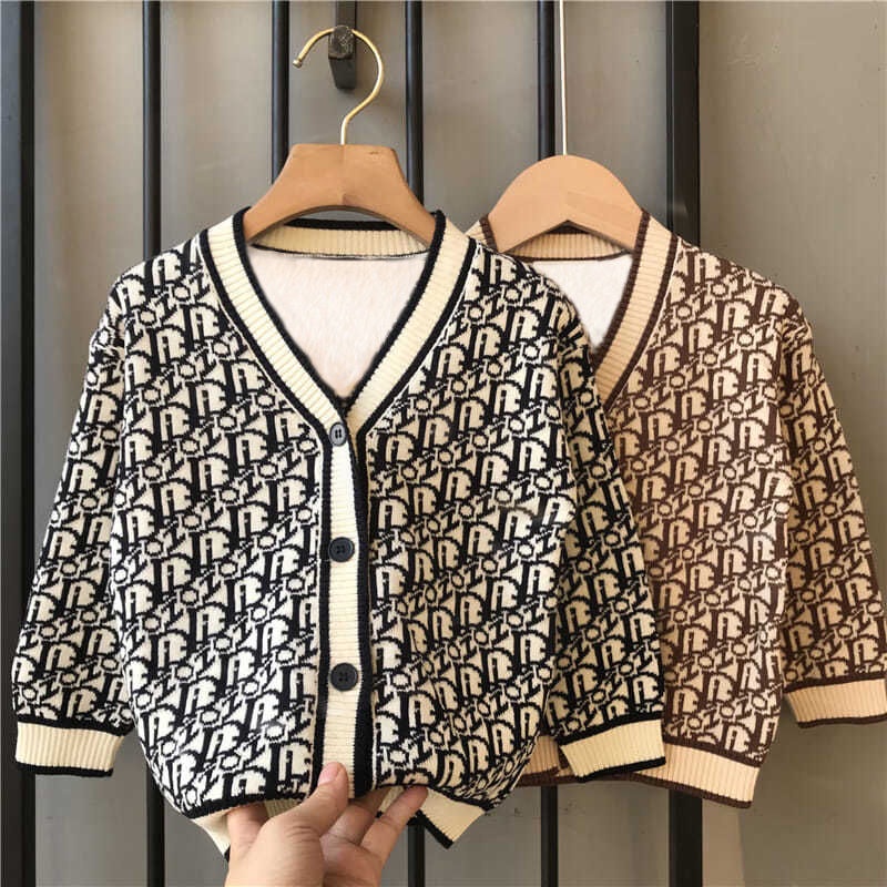 Áo Khoác Dệt Kim Thời Trang Xuân Thu Cho Bé Trai Bé Gái