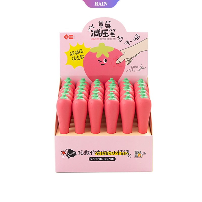 Bút Mực Gel Xốp Squishy Giảm Stress Hình Trái Cây Dễ Thương 0.5mm