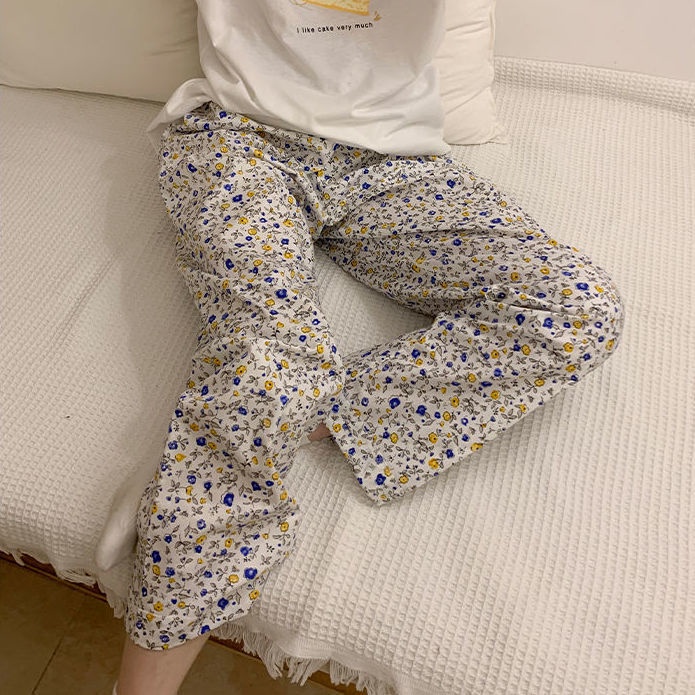 Quần Ngủ Dáng Rộng In Hoa Dễ Thương Phong Cách Hàn Quốc Thời Trang Xuân Hè Cho Nữ | BigBuy360 - bigbuy360.vn