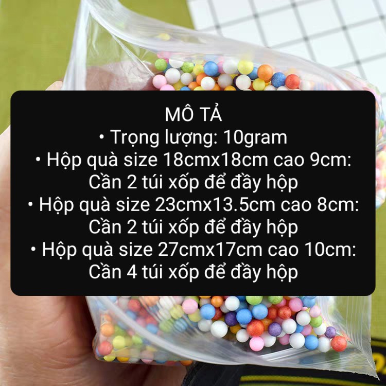 1 túi hạt xốp trang trí hộp quà (10 gram)