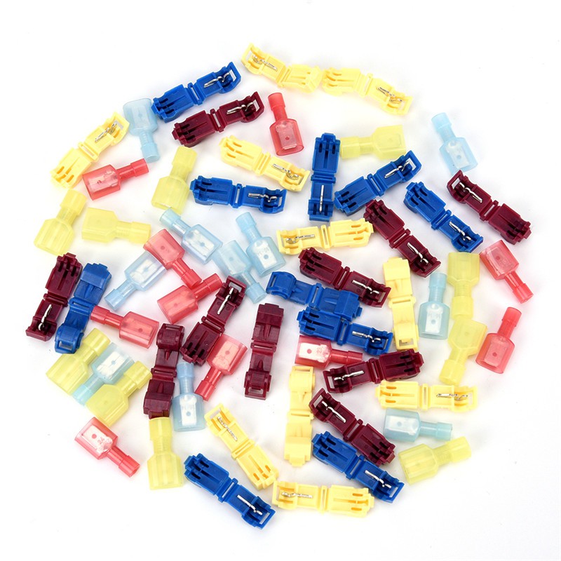 [springeven] Bộ 60 Đầu Nối Dây Điện Cách Điện Nhanh Chữ T-Tap / Female