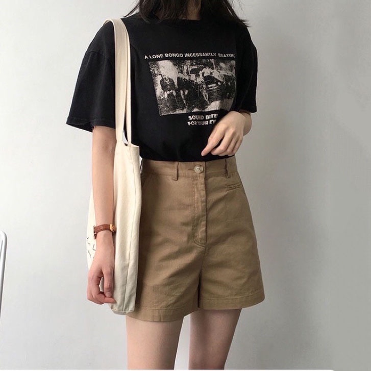 Quần Short Kaki Lưng Cao túi cơi cho Nữ m508