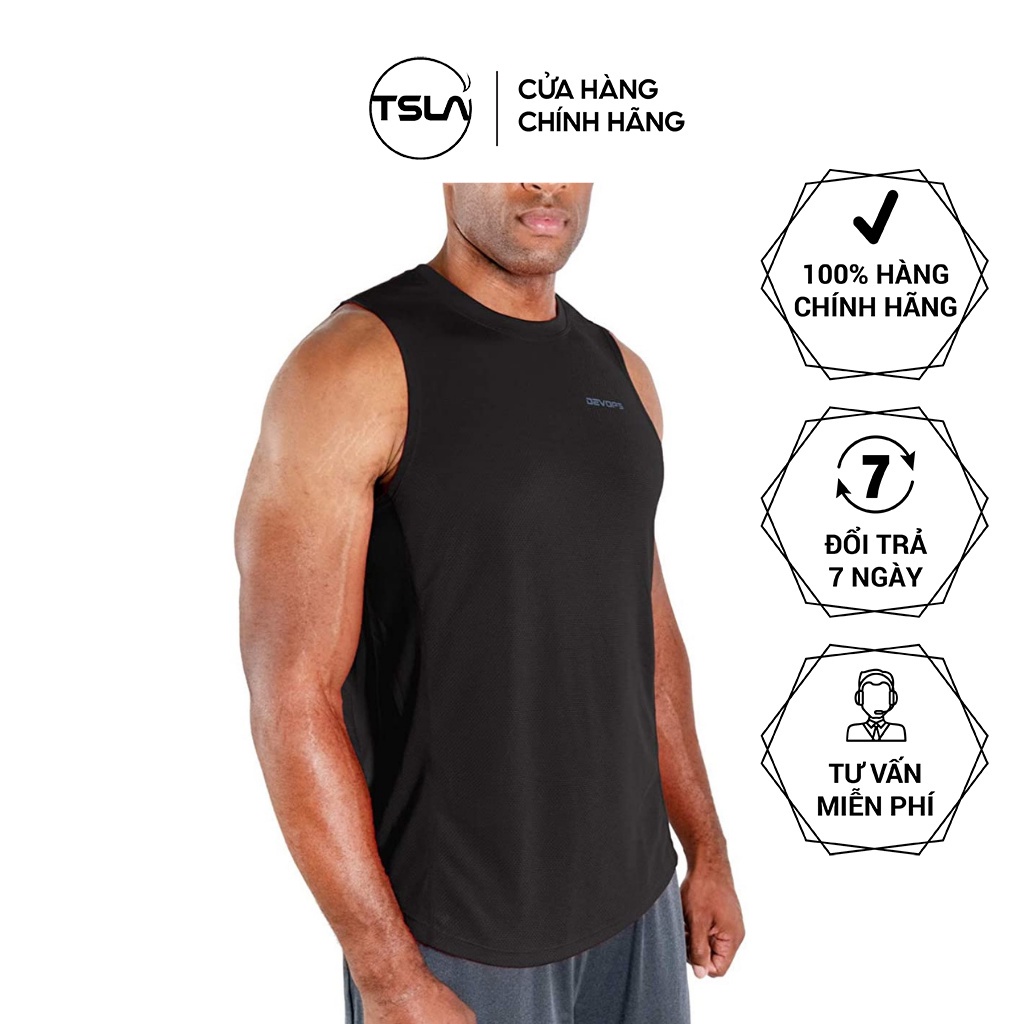 Áo thể thao ba lỗ nam Devops form rộng dạng lưới mặc tập gym work out Tank top DEH1004 !
